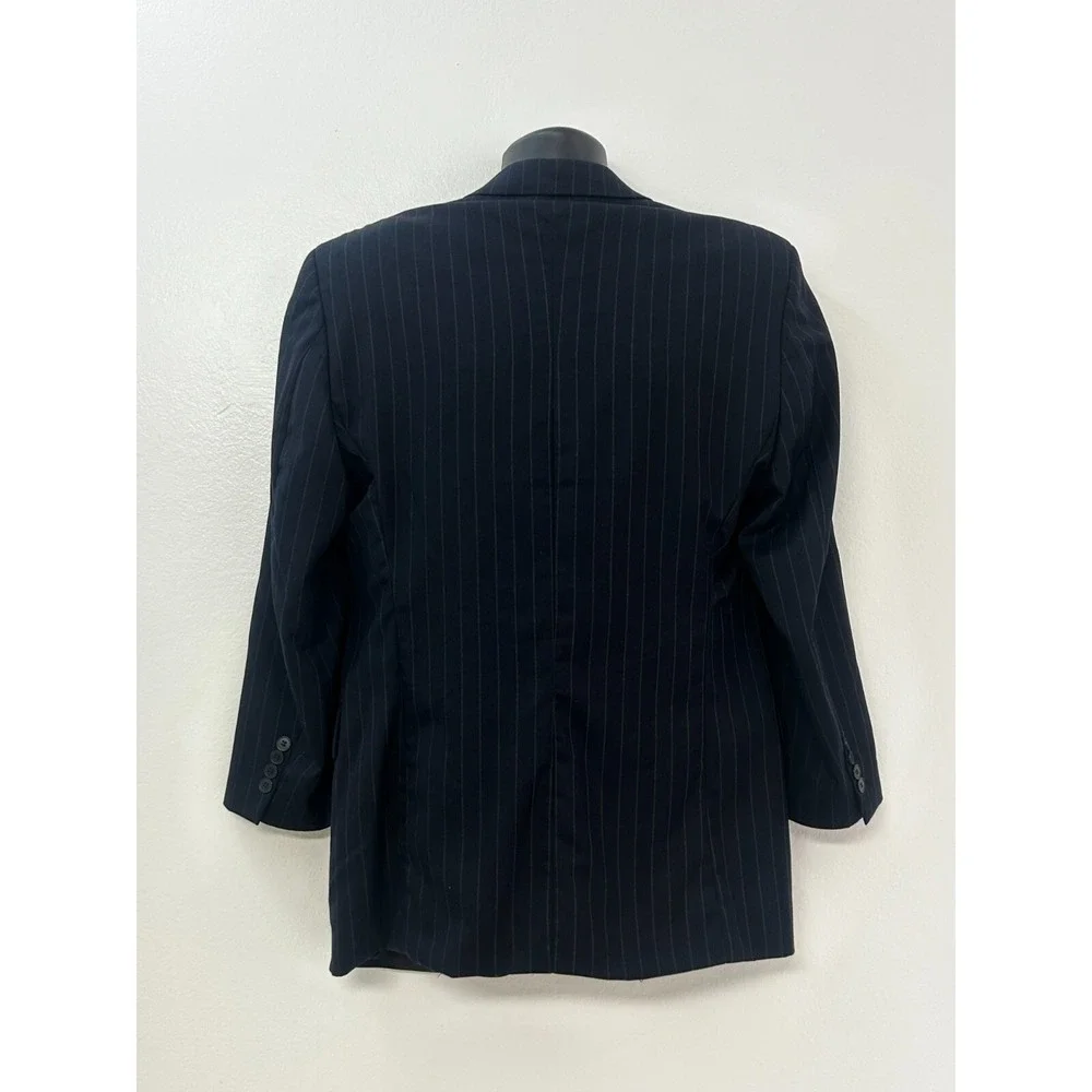 DKNY Mens Pinstripe Wool Blazer 42R Bloomingdales Canada Made Suit Jacket‎